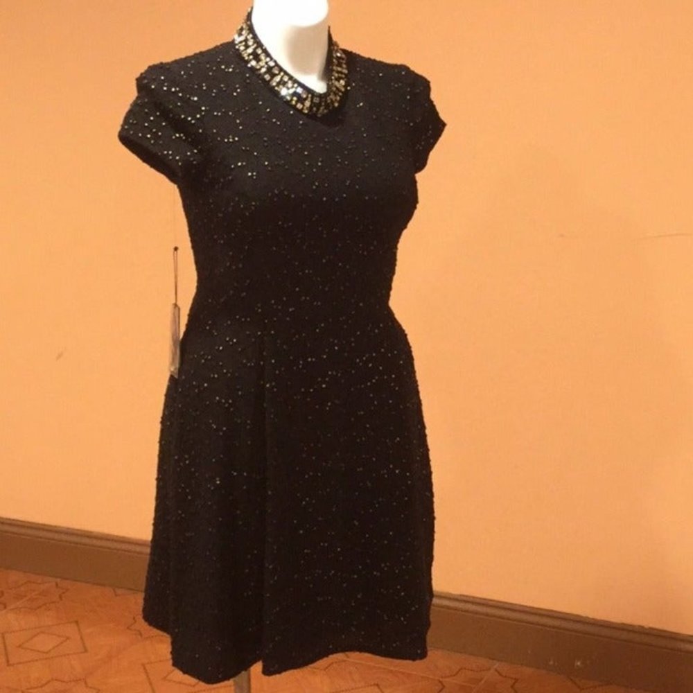 Vince Camuto Jeweled Fit & Flare Dress size 10 - Picture 2 of 7